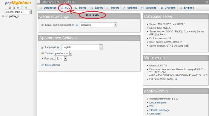 Screenshot showing how to backup your mysql database using phpmyadmin step 4
