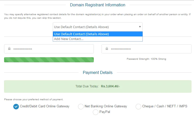 Screenshot showing how to buy web hosting on paceinfonet com step 8