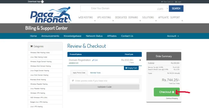 Screenshot showing how to register your own domain name step 3